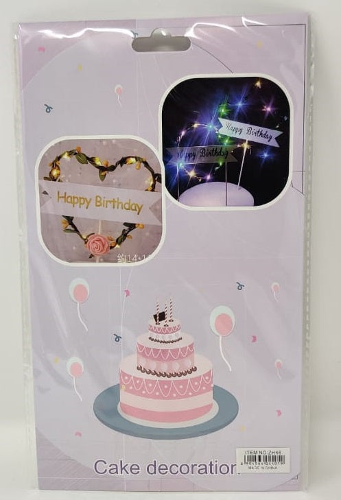 Party Cake Topper Happy Birthday with Crown ZH45