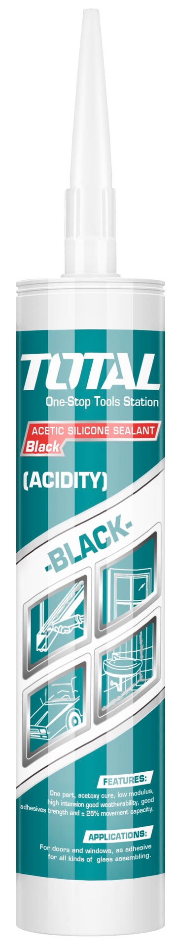 TOTAL Silicone Sealant Black 300ML THT3513