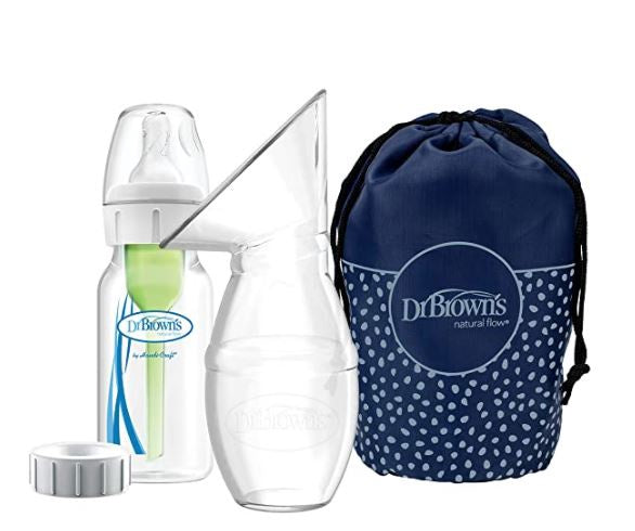 DR. BROWN Breast Pump 'S Silicone Breast Pump Breast Milk Catcher with Options+ ANTI-COLIC Baby Bottle & Travel Bag