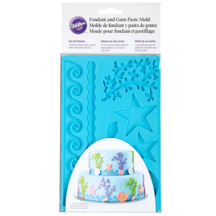 WILTON Baking Fondant and Gum Paste Silicone Mold Sea Life 409-2552