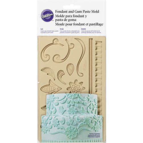 WILTON Baking Fondant and Gum Paste Silicone Mold Fgp Lace 409-2557