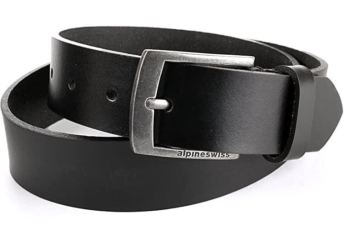 ALPINESWISS Men Belt Alpine Swiss Genuine Leather Slim Casual Jean Signature Buckle