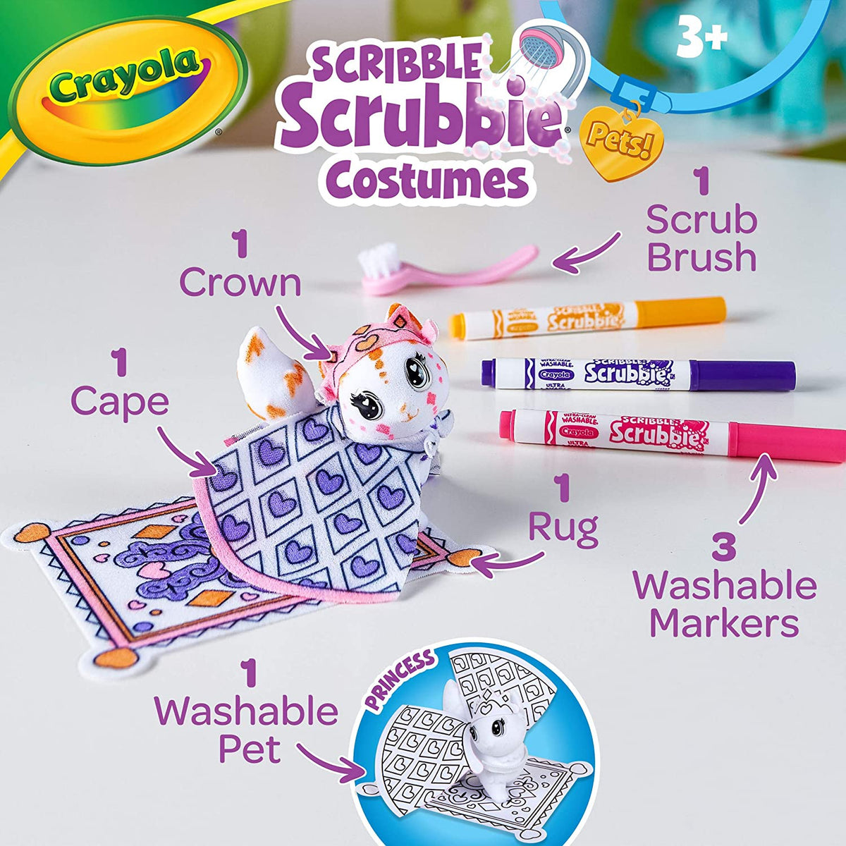 CRAYOLA Toy Scribble Scrubbie Princess / Mermaid Playset