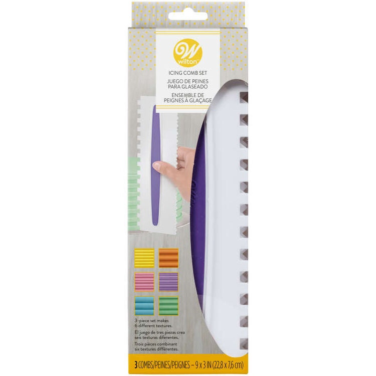 WILTON Baking Icing Smoother Comb Set 3PCS 417-1154