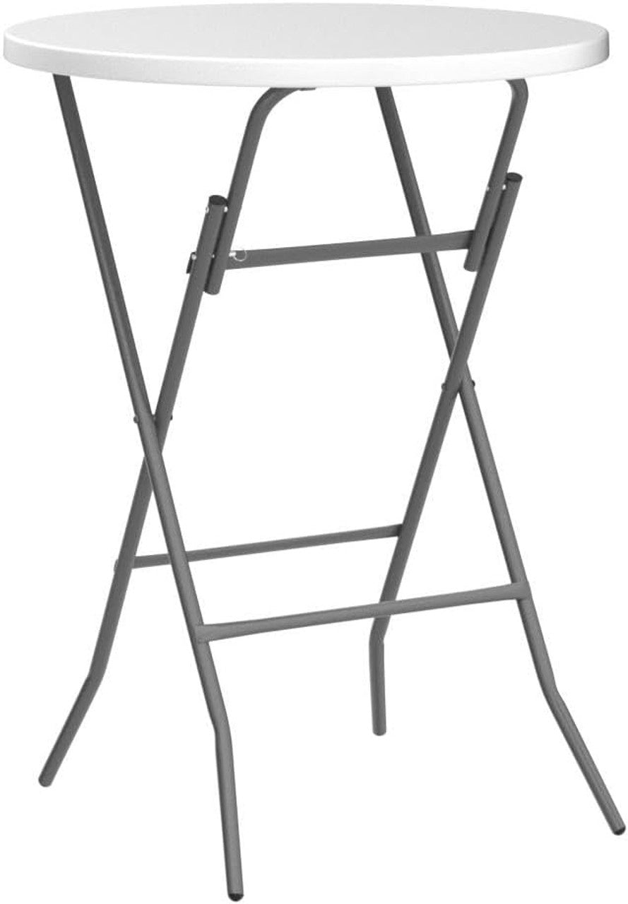 HOMESTAR Table Folding Plastic White Cocktail 349025 NSC-3036 Keckom 2.6FT Straight Round 31.5" X 43.5"