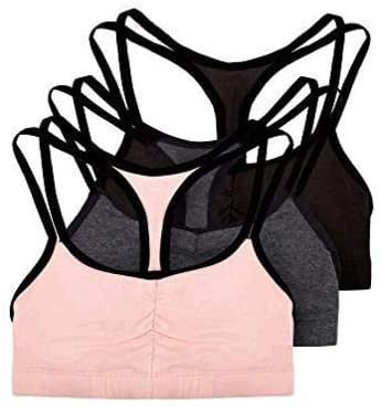FRUIT OF THE LOOM Women Sports Bra Spagetti Strap Pull Over 3PACK