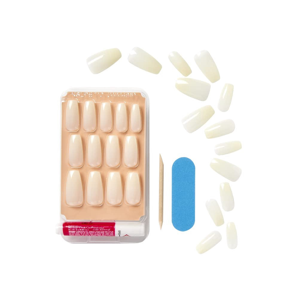 KISS Nails Kit Salon Acrylic Natural 28PC W/GLUE