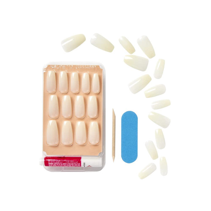 KISS Nails Kit Salon Acrylic Natural 28PC W/GLUE