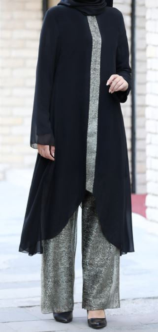 Pants Suit Black Glitter