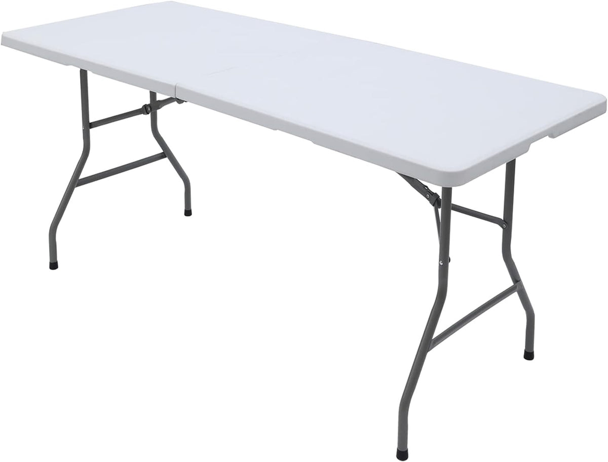 Table Folding Plastic White AC-Z180 6FT 2 Half Rectangle 71" X 29" X 29"