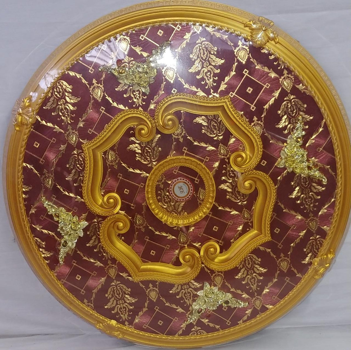 Ceiling Moulding Round 3' Gold & Red