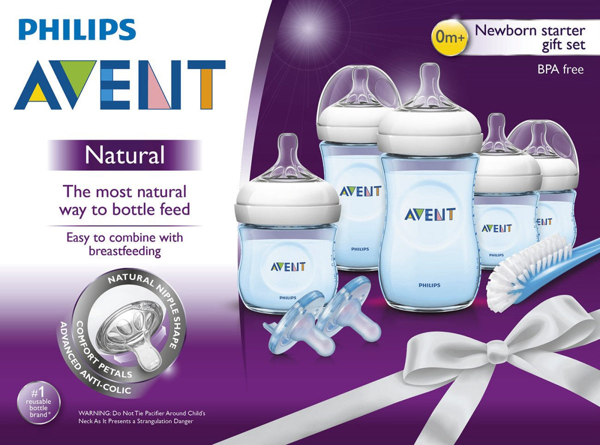 PHILIPS Baby Avent Natural Baby Bottle Blue Gift Set, SCD206/12