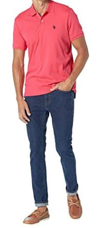 US POLO ASSN. Men Shirt Polo Us Polo Coral Luxury Feel