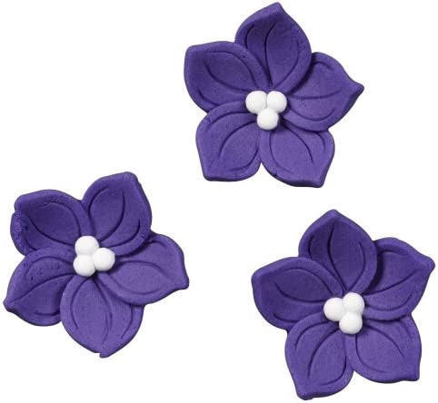 WILTON Baking Icing Decorations Purple Posy 12PCS Pack .5OZ 14G 708-0-0179