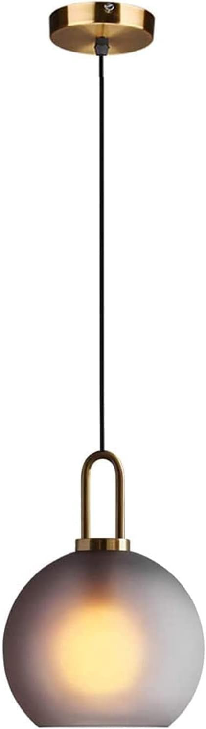 Light Fixture Pendant 1-BULB 7.8" Spherical Glass Frosted Grey LED .