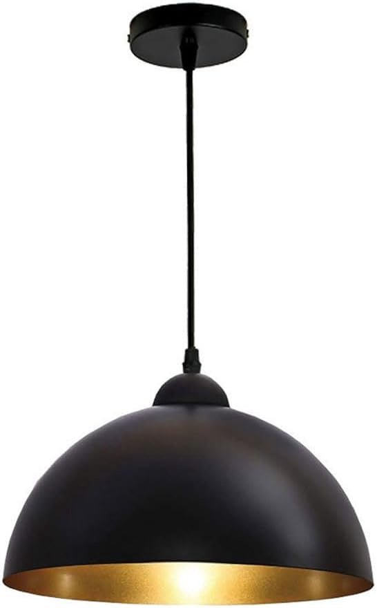 Light Fixture Pendant 1-BULB SEMI-CIRCULAR Metal Hanging Retro Industrial