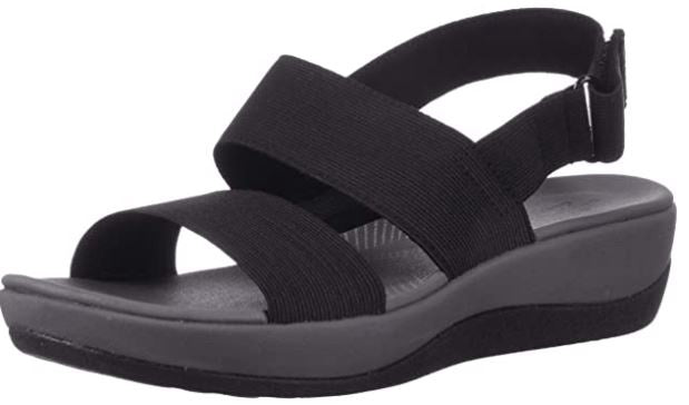 CLARKS Footwear Women's Arla Jacory Wedge Sandal Black
