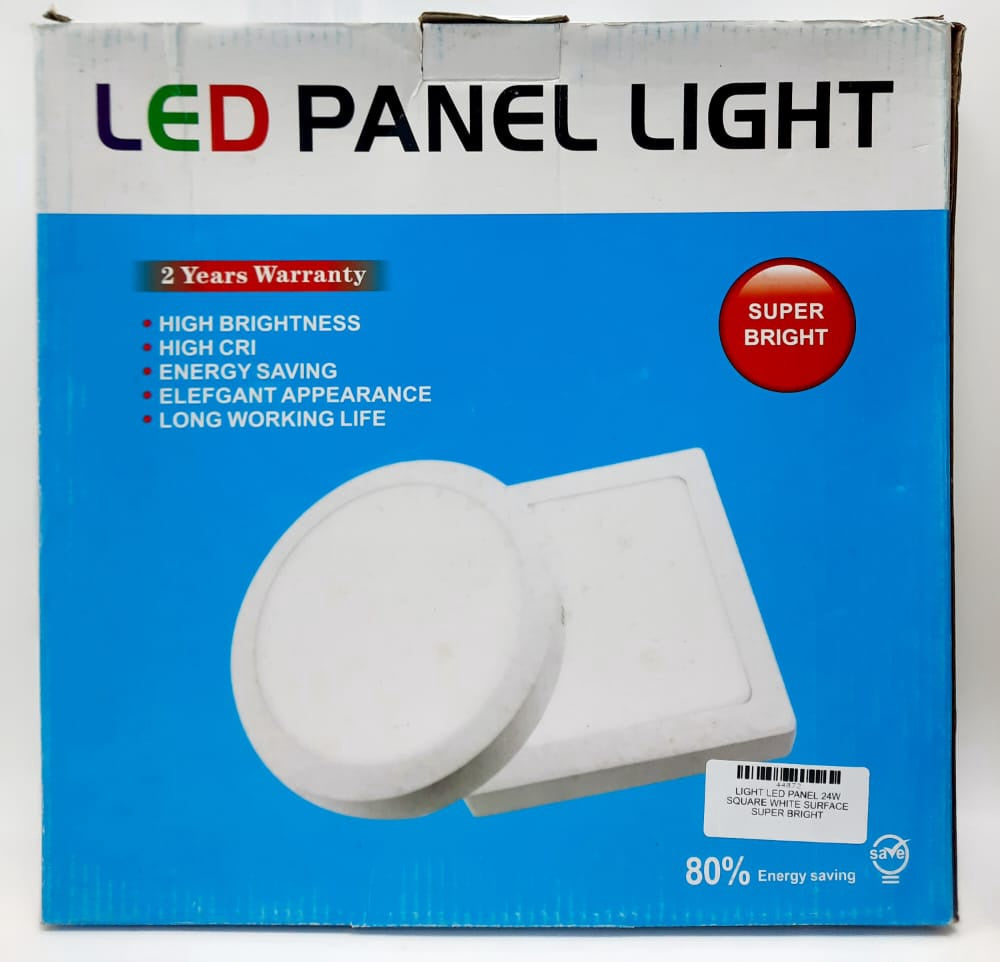 SUPER BRIGHT Light LED Panel 24W Square White Surface