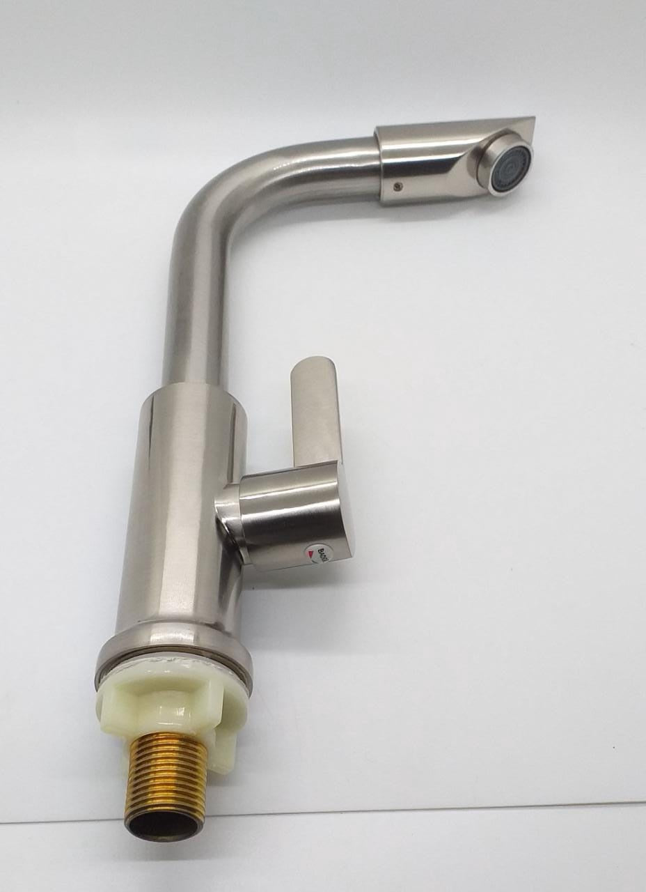 Faucet Kitchen 1/2" Lever L Shape Brush Nickle