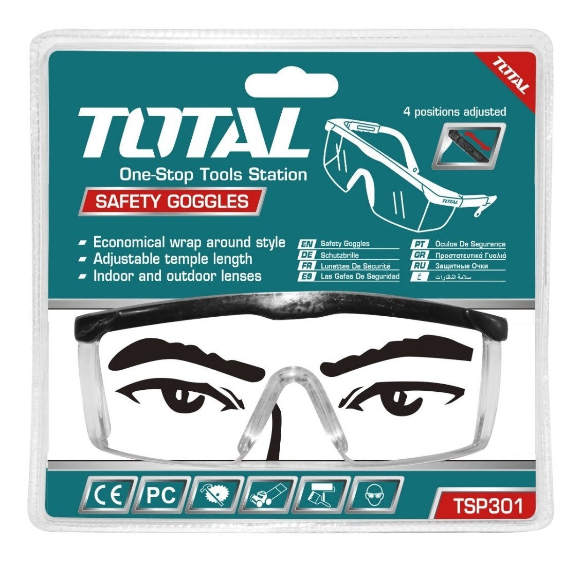 TOTAL Safety Goggles Clear Glass TSP301