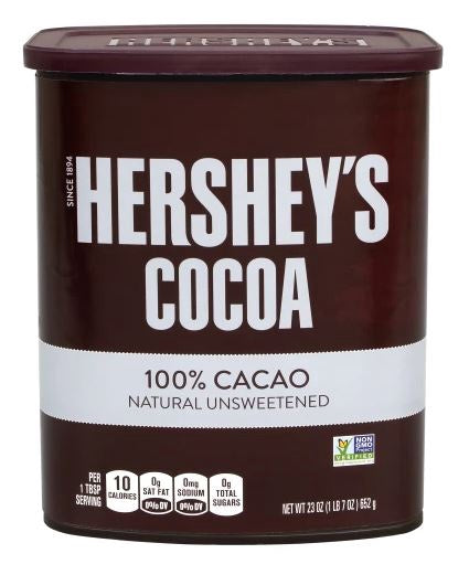HERSHEY'S Cocoa 100% Cacao Natural Unsweetened 23OZ 652G