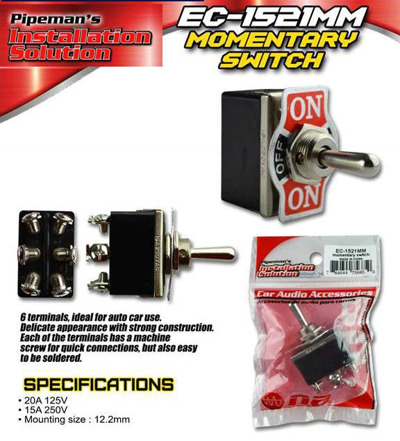 NIPPON AMERICA Switch EC-1521MM ON/OFF/ON Toggle 20A 6PIN Momentary