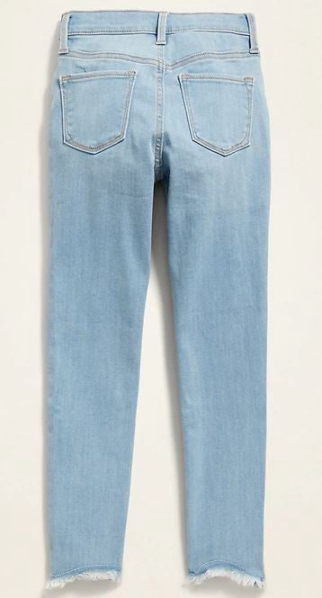 OLD NAVY Girls Jeggings Ballerina Frayed Hem Light Wash