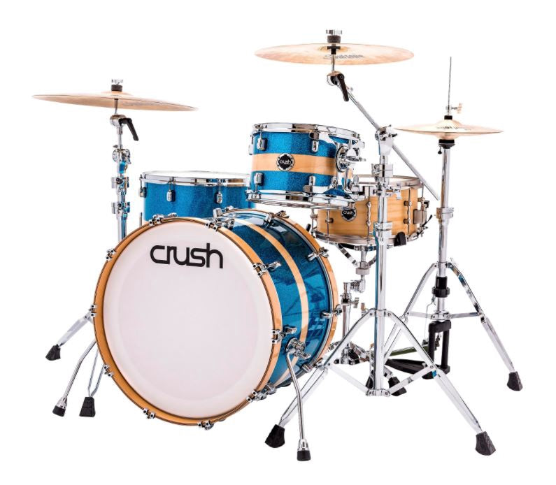CRUSH Drum Set SBR386615 Sublime Birch Sparkle Blue with Natural Strip