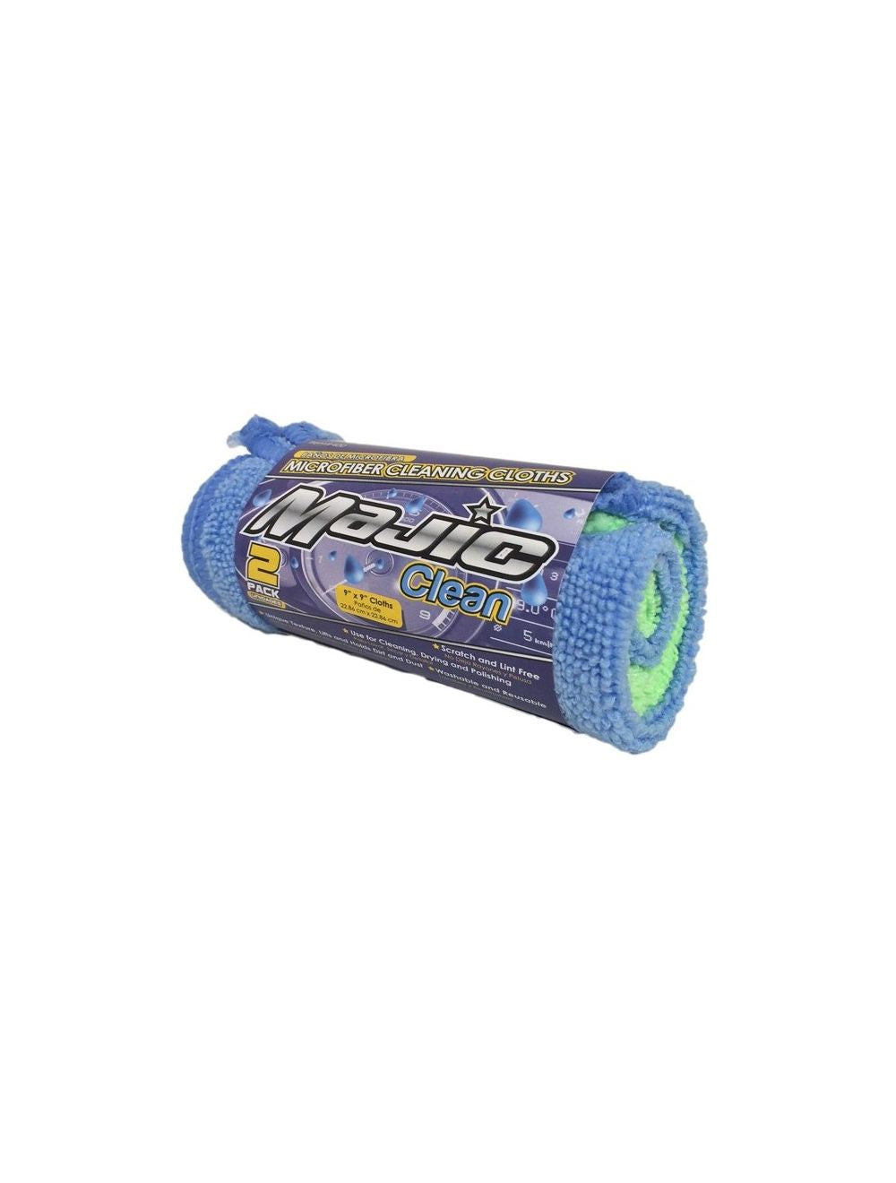 MAJIC Cleaning Cloth Microfiber 2PCS Pack 9" X 9"