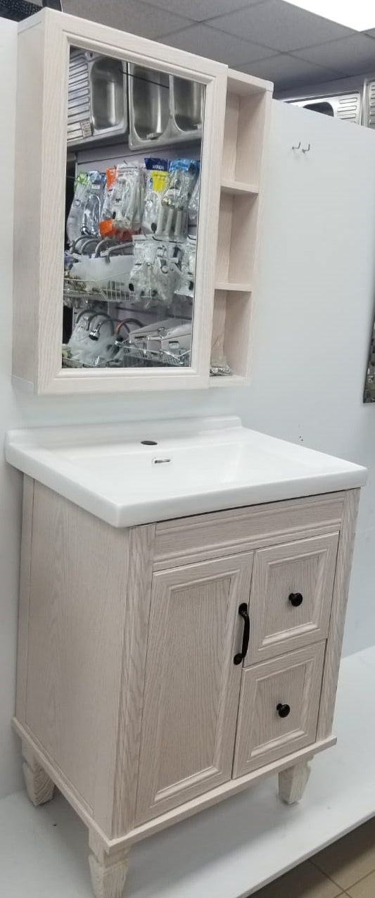 Bathroom Cabinet #9350-60 with Sink and Mirror 60X48X64 CM