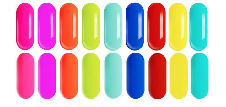 MODELONES Nail Color Cube 19 Pcs Polish Kit Manicure Palette W/UV Light 20W Dryer 9 Colors