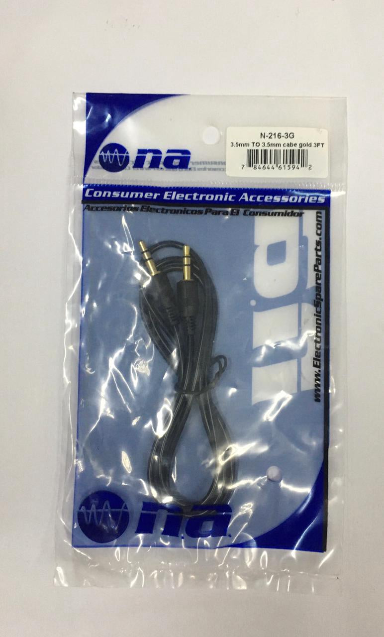 NIPPON AMERICA Lead 1 3.5MM Male Stereo to 1 3.5MM Male Stereo 3' N-216-3G