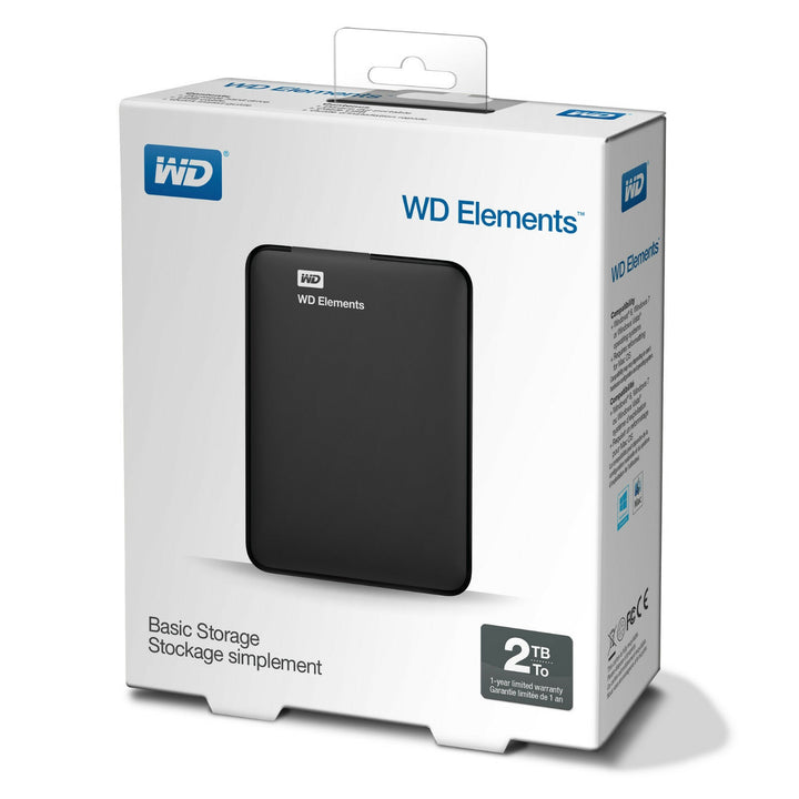WESTERN DIGITAL Computer Hard Drive External Wd Elements 2TB WDBU6Y0020BBK-WESN