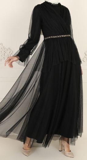 Dress Evening Tulle Dark Pink