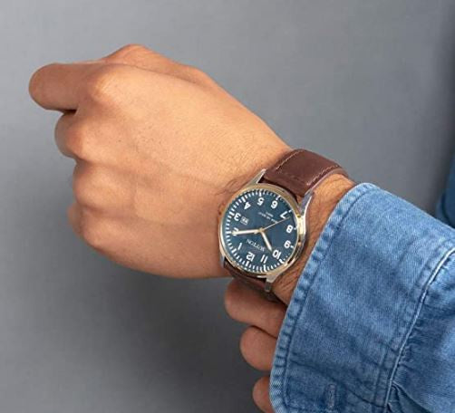 ARMITRON Watch Sutton by Men's Function Brown Leather Strap