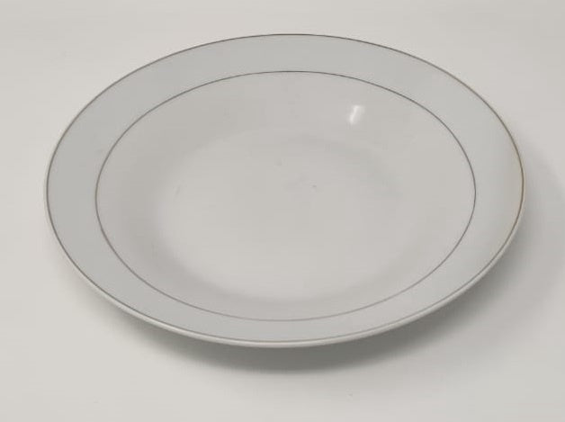 Plate Ware White with SILVER/GOLD Strip PU232