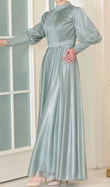 Dress Evening Shimmer Mint / Dried Rose / Grey