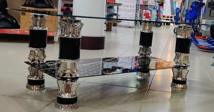 Glass Table Black & Silver CJ819