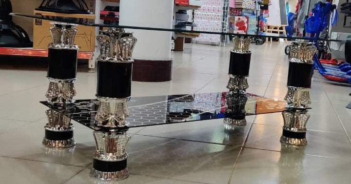 Glass Table Black & Silver CJ819