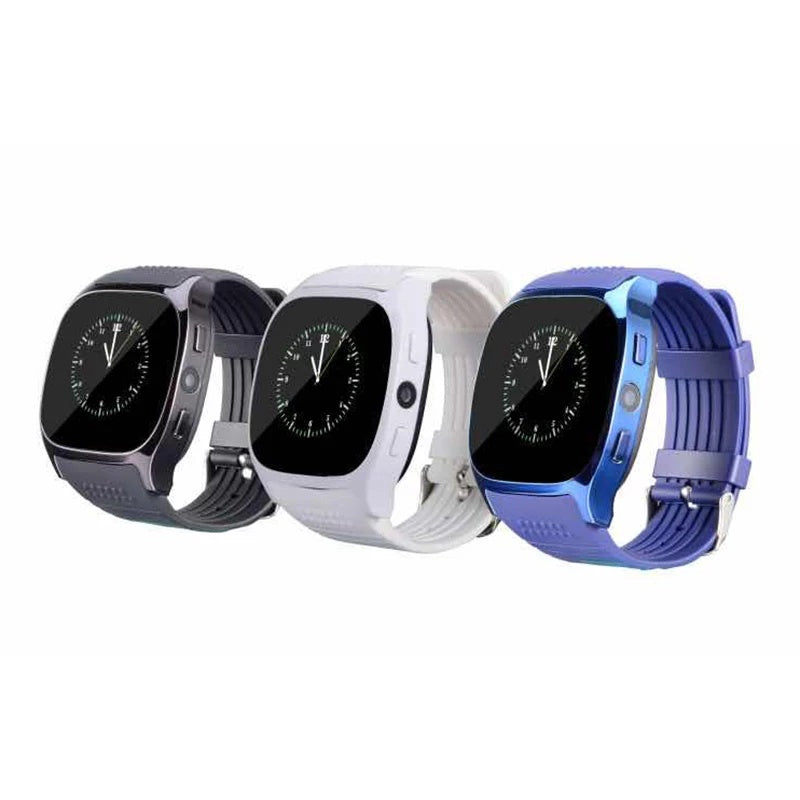 GENERIC Watch Smart Square Face Leather Band Side Button