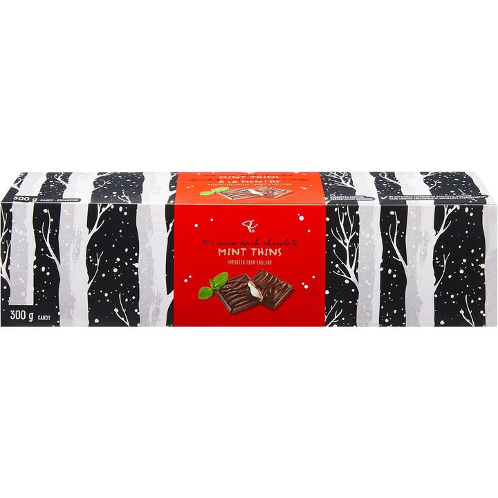 PRESIDENT CHOICE Pc Mint Thins 70% Cocoa Dark Chocolate England 300G