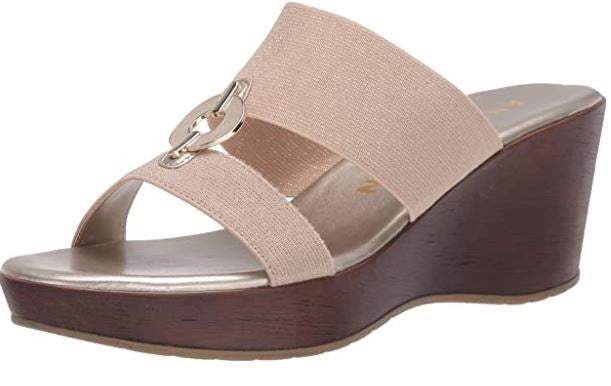 ANNE KLEIN Footwear Women's Wedge Pump Natural