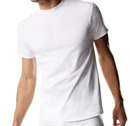 HANES Men T-SHIRT White Tagless 3PACK
