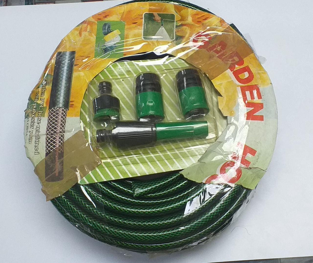 Hose 1/2" X 100FT Garden Hose W/NOZZLE Set 4PCS