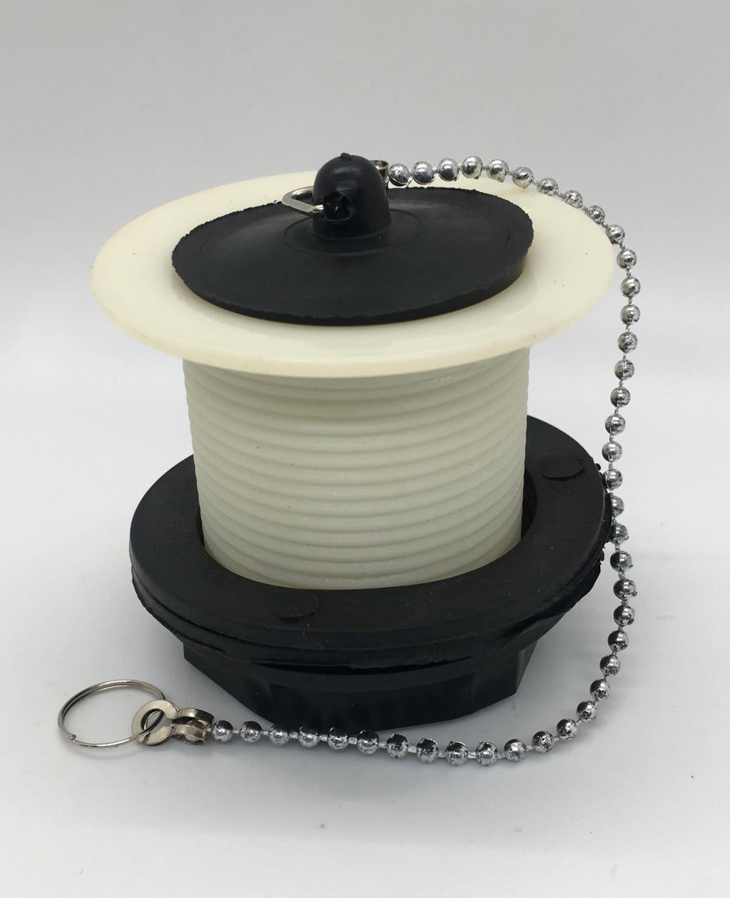 Sink Waste 1 1/2" X 2 1/2" Plastic White with Stopper