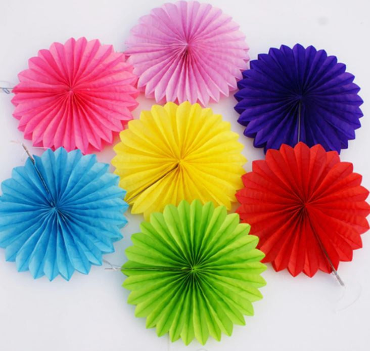 Party Paper Fan 14" 35CM Colored 03SH Sold Each / White