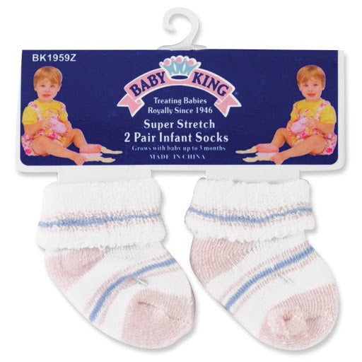 BABYKING Baby Socks BK1959 2PAIR Pack 0-3MONTHS