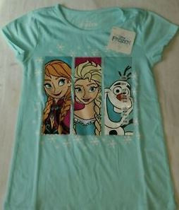 DISNEY Kids Girls Tshirt Frozen Blue