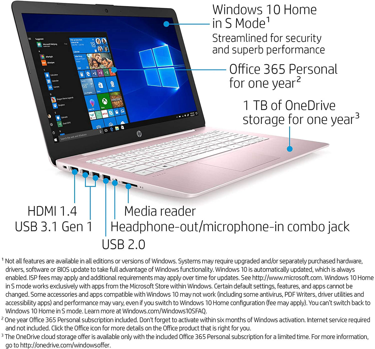 HP Laptop 14-CB188NR Rose Pink