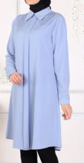MISS TIKEN Top Powder Blue Collar